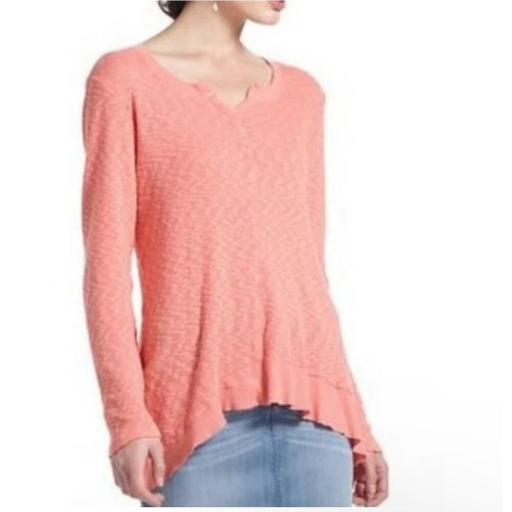 Anthropologie Left Of Center Asymmetrical lagenlook Marled Knit Swin Top Size XS